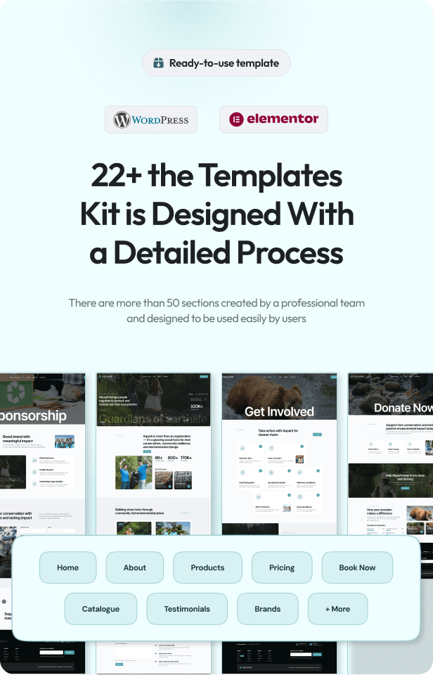 Aquark - River Guard & Social Community  Elementor Template Kit