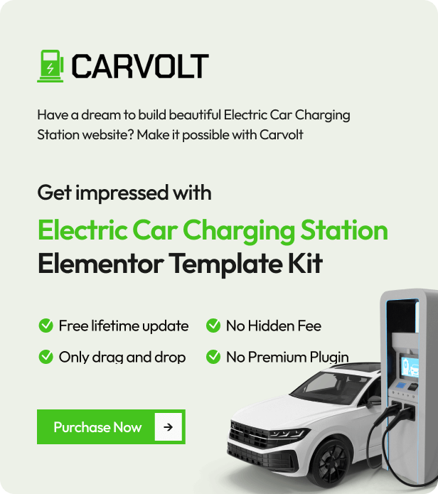 Carvolt - Electric Car Charging Station Elementor Template Kit