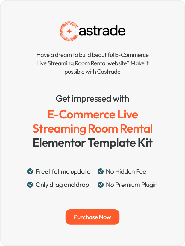Castrade - Live Streaming Room Rental Elementor Template Kit