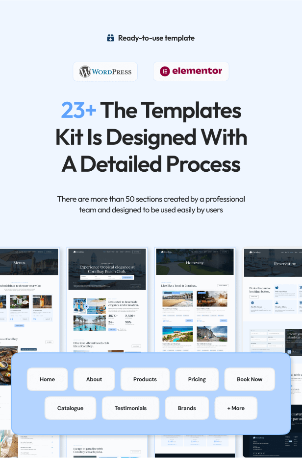 Coralbay - Beach Club Lounge Bar & Resort Elementor Template Kit