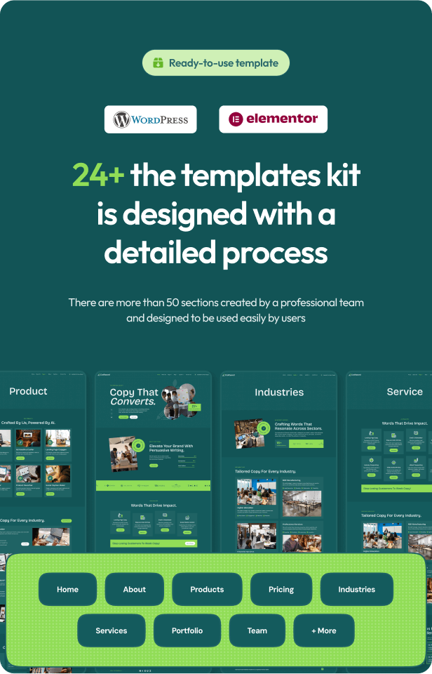 Craftword - Creative Agency & Copywiting Portfolio Elementor Template Kit