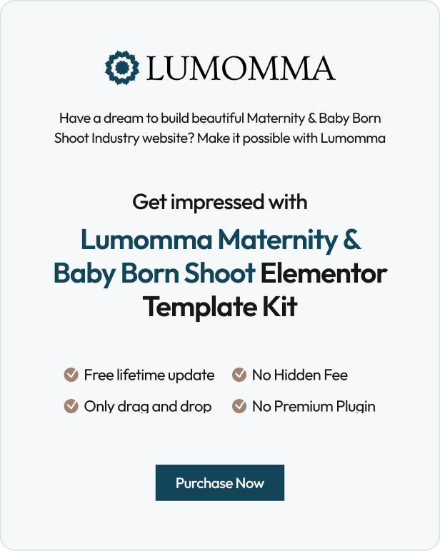 Lumomma Maternity & Baby Born Shoot Elementor Template Kit