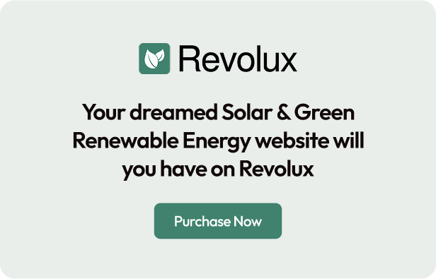 Revolux - Solar & Green Renewable Energy Elementor Template Kit