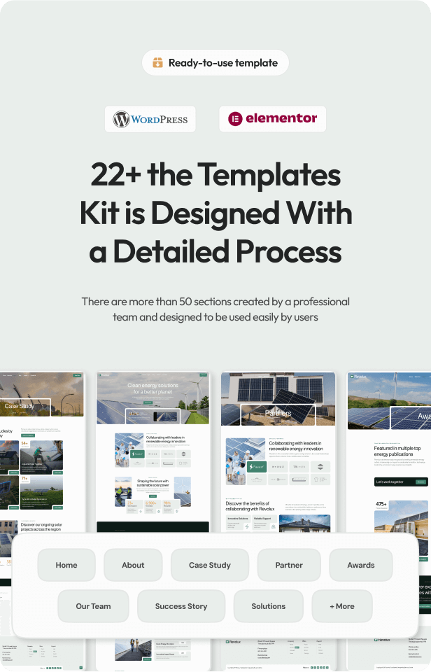 Revolux - Solar & Green Renewable Energy Elementor Template Kit