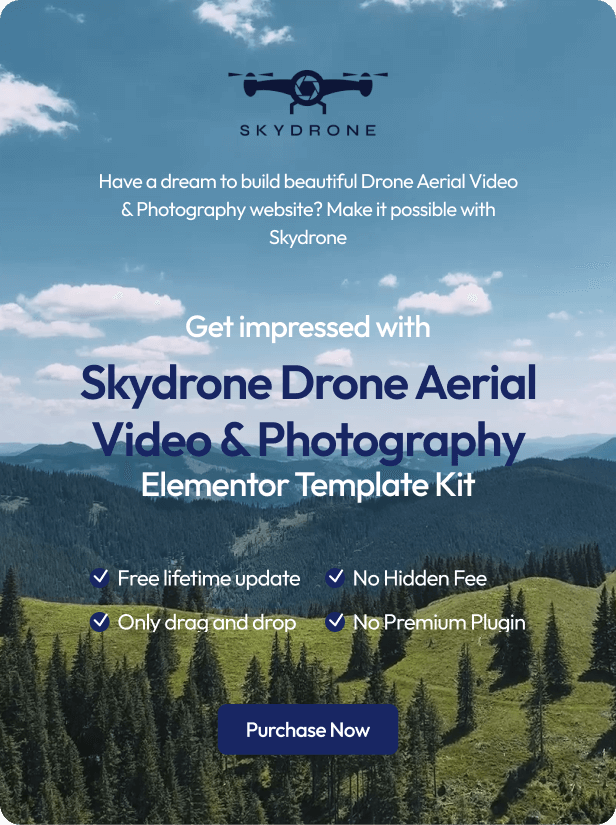 Skydrone - Drone Aerial Video & Photography Elementor Template Kit