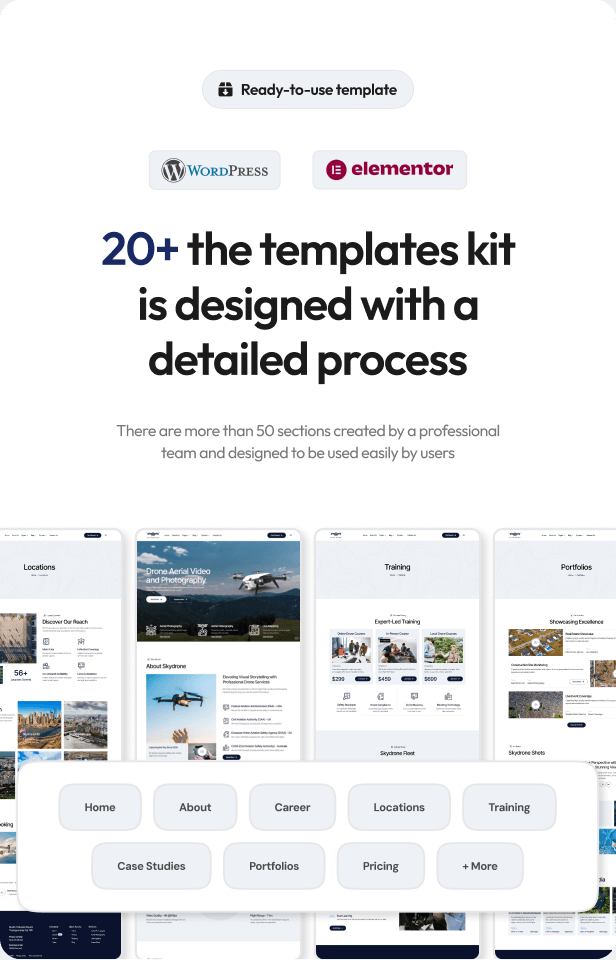 Skydrone - Drone Aerial Video & Photography Elementor Template Kit