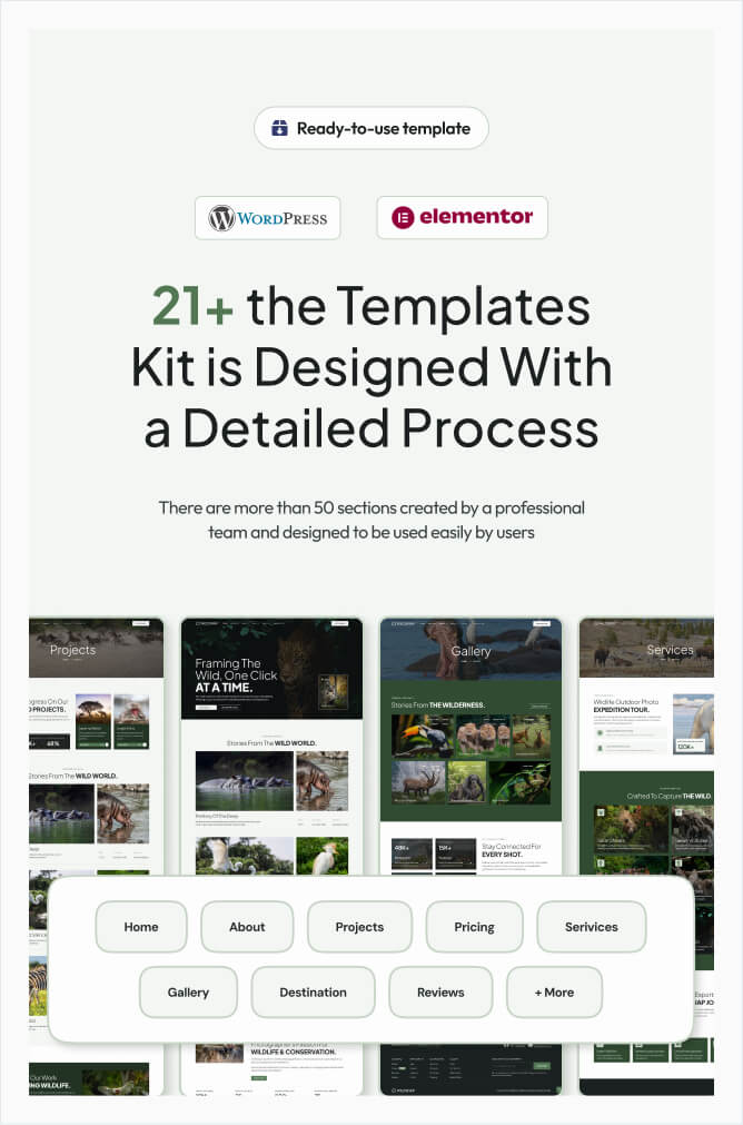 Wildsnap - Wildlife Photography Services Elementor Template Kit